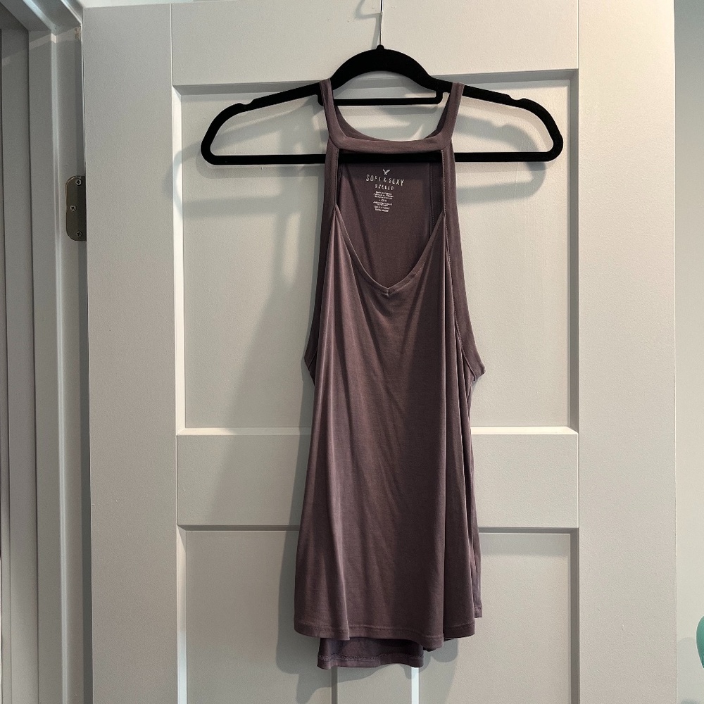 American Eagle Outfitters Large Light Purple Soft & Sexy Sueded Halter Top